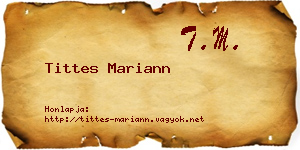 Tittes Mariann névjegykártya